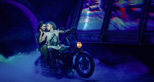 Martha Kirby as Raven and Glenn Adamson as Strat in BAT OUT OF HELL THE MUSICAL