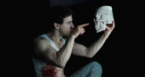 Michael Hawley as Hamlet with Yorick